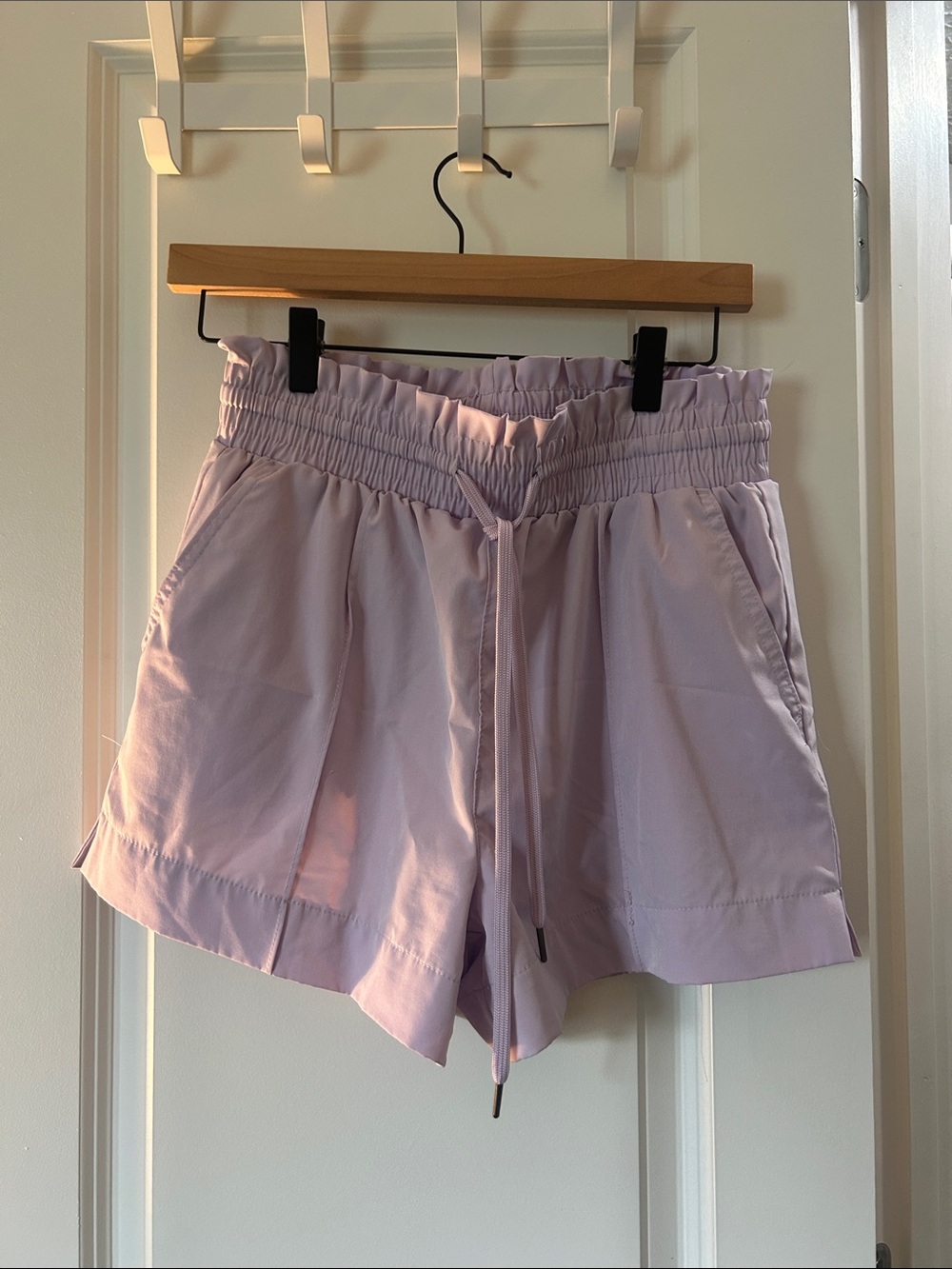 Vanilla Star Lavender High-Waist Drawstring Shorts